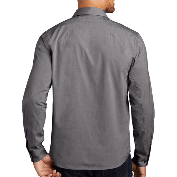 OGIO Commuter Woven Shirt, Gear Grey Heather, Back view