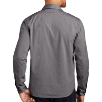 OGIO Commuter Woven Shirt, Gear Grey Heather, Back view
