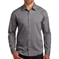 OGIO Commuter Woven Shirt, Gear Grey Heather, Front view