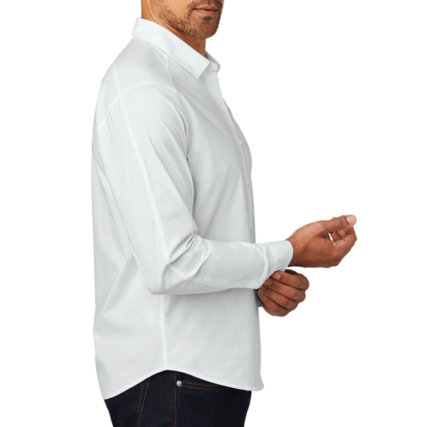 OGIO Commuter Woven Shirt, White, Right Sleeve view