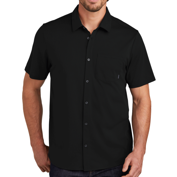 OGIO Extend Short Sleeve Button Up, Blacktop, Front view
