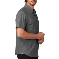 OGIO Extend Short Sleeve Button Up, Blacktop Heather, Right Sleeve view