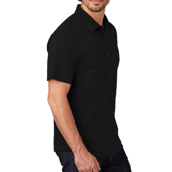 OGIO Extend Short Sleeve Button Up, Blacktop, Right Sleeve view