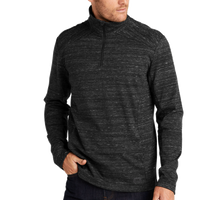 OGIO Flux 1/4 Zip, Blacktop Heather, Front view
