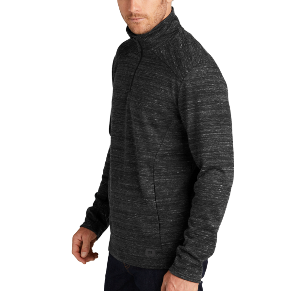 OGIO Flux 1/4 Zip, Blacktop Heather, Left Sleeve view