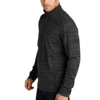 OGIO Flux 1/4 Zip, Blacktop Heather, Left Sleeve view
