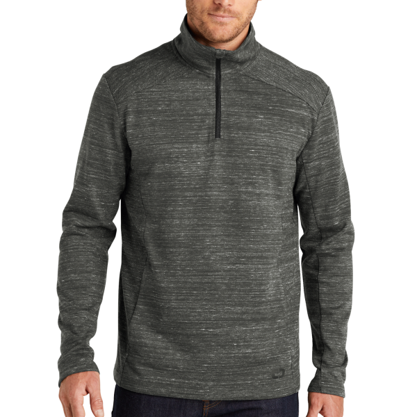 OGIO Flux 1/4 Zip, Tarmac Grey Heather, Front view