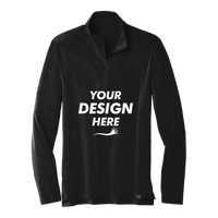 OGIO Limit 1/4 Zip, Blacktop, Front view, Mockup