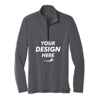 OGIO Limit 1/4 Zip, Diesel Grey, Front view, Mockup