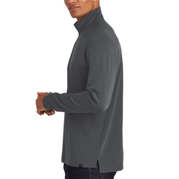 OGIO Limit 1/4 Zip, Diesel Grey, Left Sleeve view
