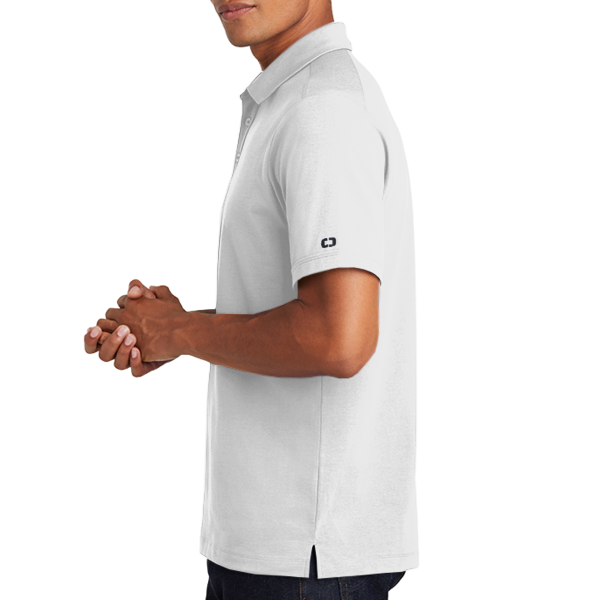 OGIO Limit Polo, Bright White, Left Sleeve view
