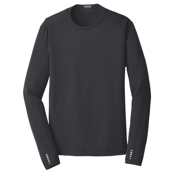OGIO Long Sleeve Pulse Crew, Blacktop, Front view