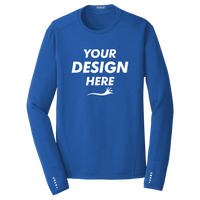 OGIO Long Sleeve Pulse Crew, Electric Blue, Front view, Mockup