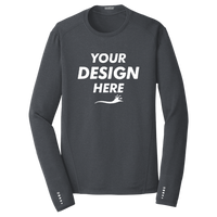 OGIO Long Sleeve Pulse Crew, Gear Grey, Front view, Mockup