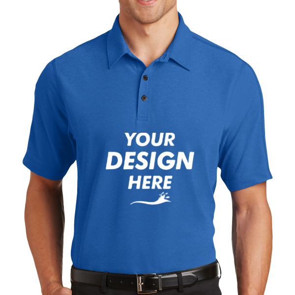 OGIO Onyx Polo, Electric Blue, Front view, Mockup