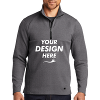 OGIO Transition 1/4 Zip, Blacktop Heather, Front view, Mockup