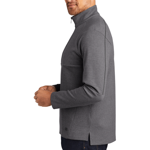 OGIO Transition 1/4 Zip, Blacktop Heather, Left Sleeve view