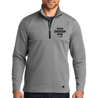 OGIO Transition 1/4 Zip, Petrol Grey Heather, Front view, Mockup