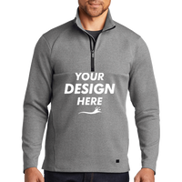 OGIO Transition 1/4 Zip, Petrol Grey Heather, Front view, Mockup