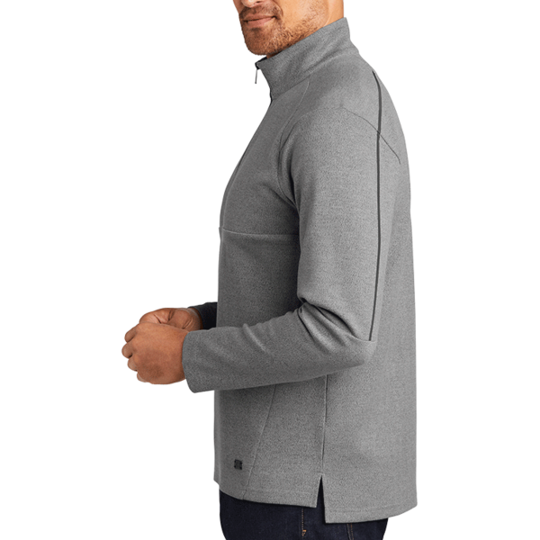 OGIO Transition 1/4 Zip, Petrol Grey Heather, Left Sleeve view