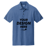 OGIO Tread Polo, Blue Heather, Front view, Mockup