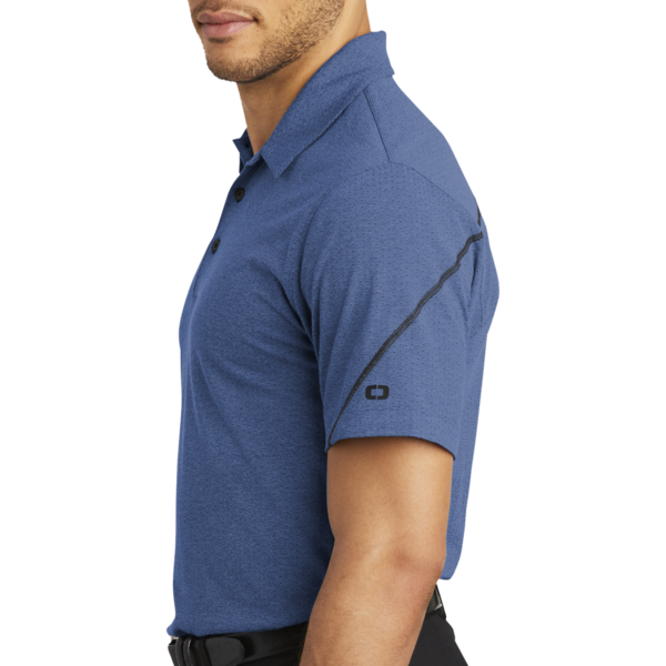 OGIO Tread Polo, Blue Heather, Left Sleeve view