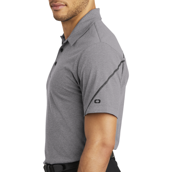 OGIO Tread Polo, Grey Heather, Left Sleeve view