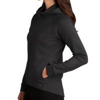 OGIO Women's Bolt Full Zip Hoodie, Blacktop, Left Sleeve view