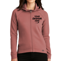 OGIO Women's Bolt Full Zip Hoodie, Deep Rose, Front view, Mockup