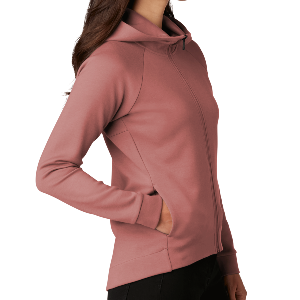OGIO Women's Bolt Full Zip Hoodie, Deep Rose, Right Sleeve view