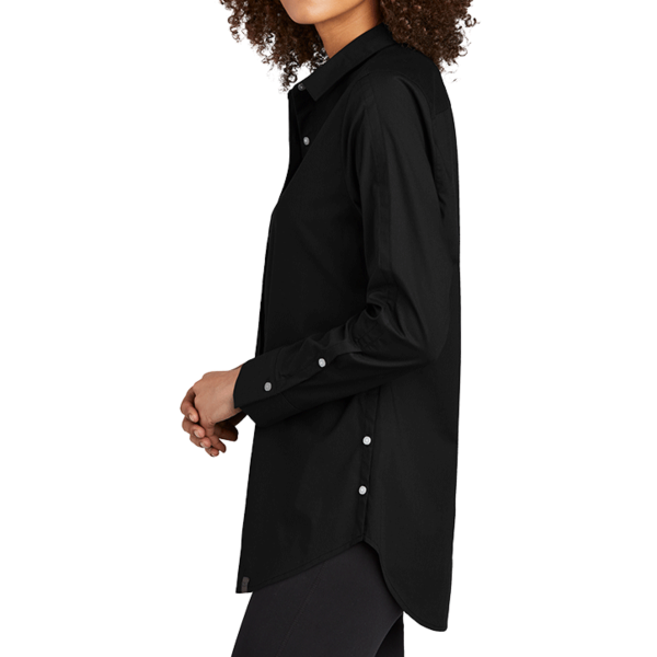 OGIO Women's Commuter Woven Tunic, Blacktop, Left Sleeve view