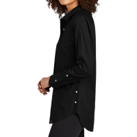 OGIO Women's Commuter Woven Tunic, Blacktop, Left Sleeve view