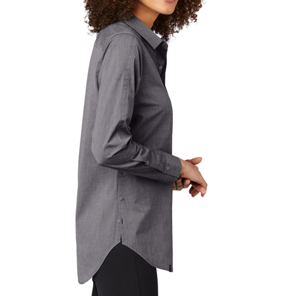 OGIO Women's Commuter Woven Tunic, Gear Grey Heather, Right Sleeve view