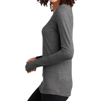 OGIO Women's Force Long Sleeve Tee, Gear Grey Heather, Left Sleeve view