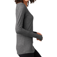 OGIO Women's Force Long Sleeve Tee, Gear Grey Heather, Right Sleeve view