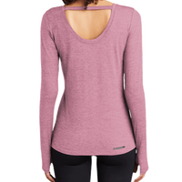 OGIO Women's Force Long Sleeve Tee, Lilac Heather, Back view