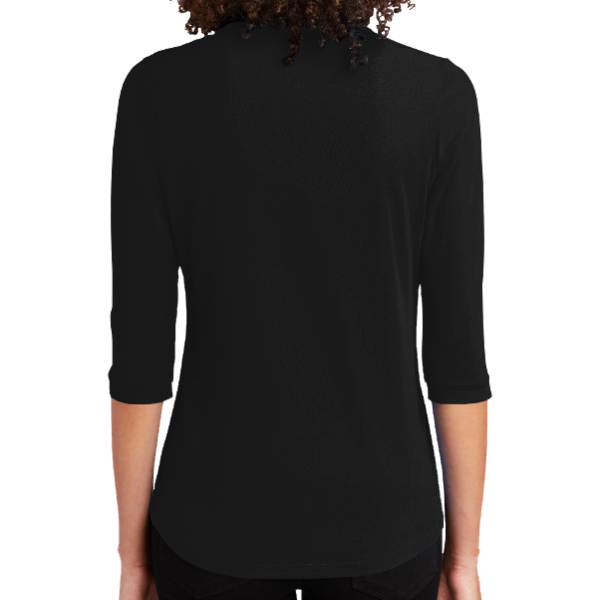 OGIO Women's Jewel Henley, Blacktop, Back view