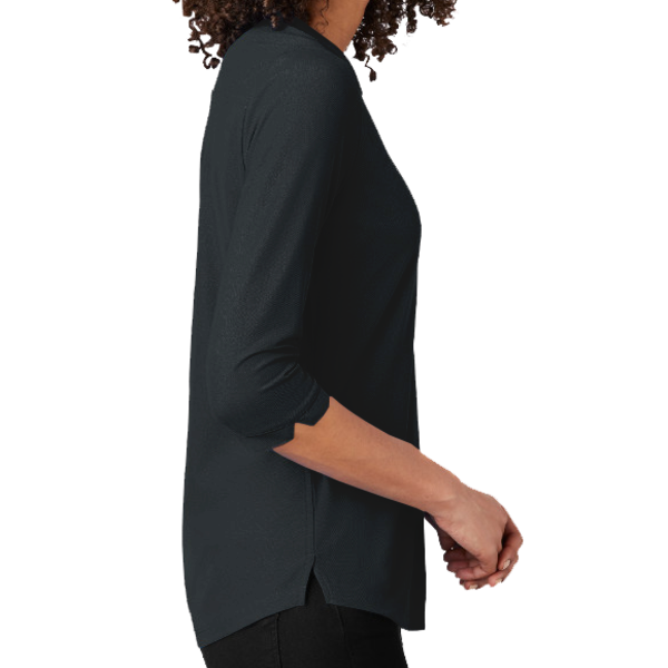 OGIO Women's Jewel Henley, Blacktop, Right Sleeve view