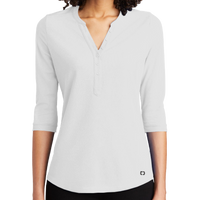 OGIO Women's Jewel Henley, Bright White, Front view