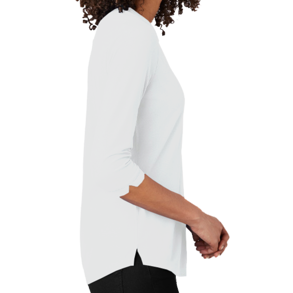 OGIO Women's Jewel Henley, Bright White, Right Sleeve view