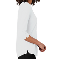 OGIO Women's Jewel Henley, Bright White, Right Sleeve view