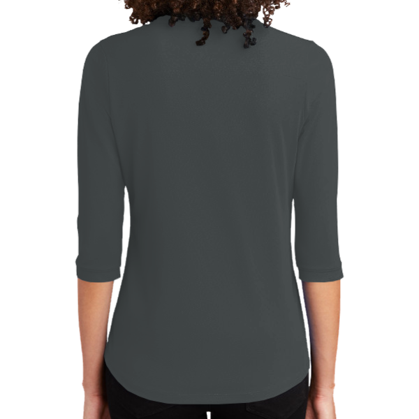 OGIO Women's Jewel Henley, Diesel Grey, Back view
