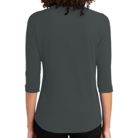 OGIO Women's Jewel Henley, Diesel Grey, Back view