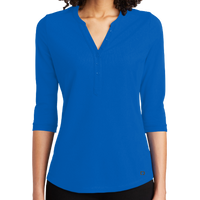 OGIO Women's Jewel Henley, Electric Blue, Front view
