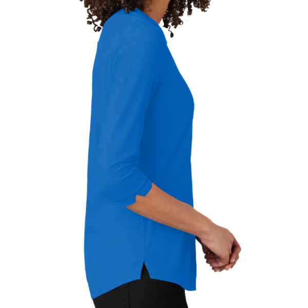 OGIO Women's Jewel Henley, Electric Blue, Right Sleeve view