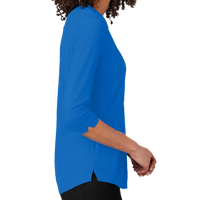 OGIO Women's Jewel Henley, Electric Blue, Right Sleeve view