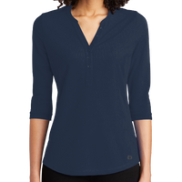 OGIO Women's Jewel Henley, Navy, Front view