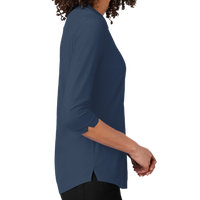 OGIO Women's Jewel Henley, Navy, Right Sleeve view