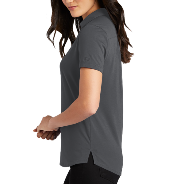 OGIO Women's Limit Polo, Diesel Grey, Left Sleeve view
