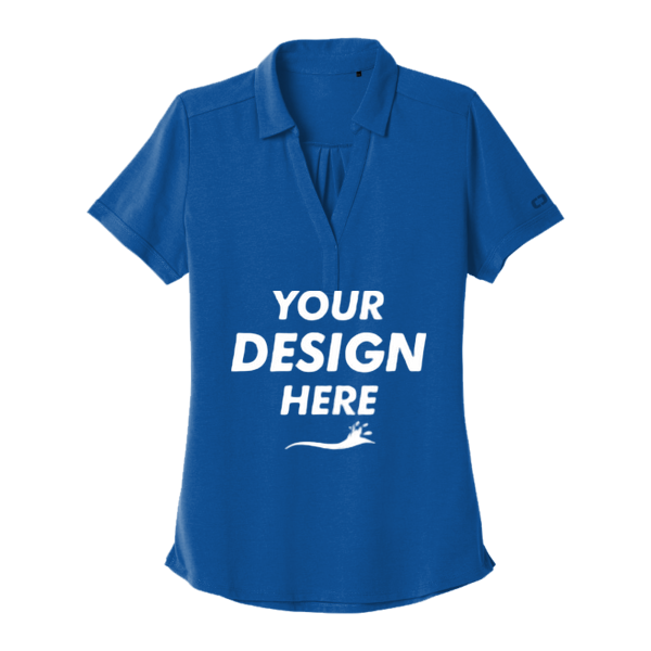 OGIO Women's Limit Polo, Force Blue, Front view, Mockup